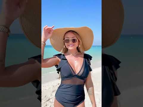 Ruffled One-piece Swimsuit – Sexy V-neck Beachwear