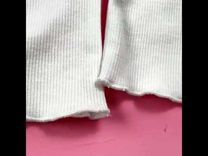 Slim Long Sleeve T-shirt Fashion Solid Color Split Thread Knitted Top Womens Clothing