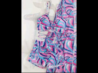 Trendy 3-Piece Bikini Set with Cardigan - Perfect for Summer Beach Style!