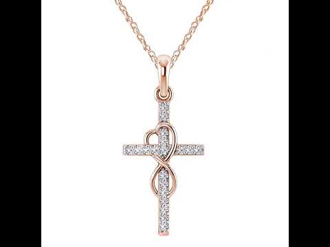 Stunning Alloy Pendant Necklace: Featuring Sparkling Diamonds and an Elegant Infinity Cross Design – Perfect for Adding Timeless Grace to Your Style