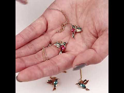 Elegant Hummingbird Earrings: Unique Long Drop Design with Tassels and Crystal Pendants – Perfect for Women and Girls Seeking Fashionable Jewelry