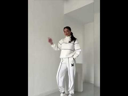 Womens 2 Piece Outfits Lounge Hoodless Pullover Sweatshirt Sweatsuit Sets Sweatshirt Baggy Fashion Sweatpants With Pockets