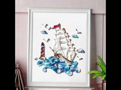 Quilted Paper Illustration Material Package Set Lobby Decoration Painting Slot