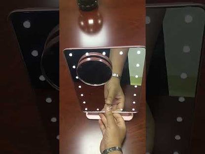 Touch Screen Makeup Mirror With 20 LED Light Bluetooth Music Speaker 10X Magnifying Mirrors Lights