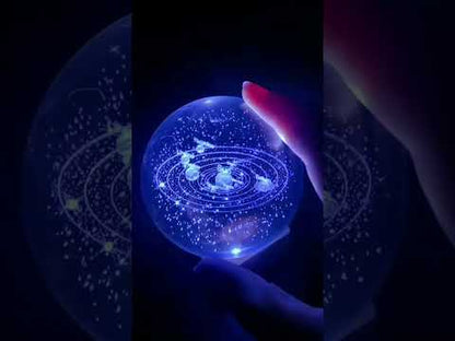 Luminous Starry Sky And Planets Moon Moon Crystal Ball Small Night Lamp Projection Ambience Light Creative Gift New Strange Gift