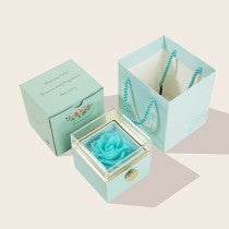 Creative rotating Valentine's Day rose  box Chinese Valentine's Day eternal flower proposal ring necklace box A&S Collection